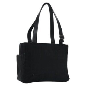 Burberrys Shoulder Bag Nylon Leather Black Auth bs23605